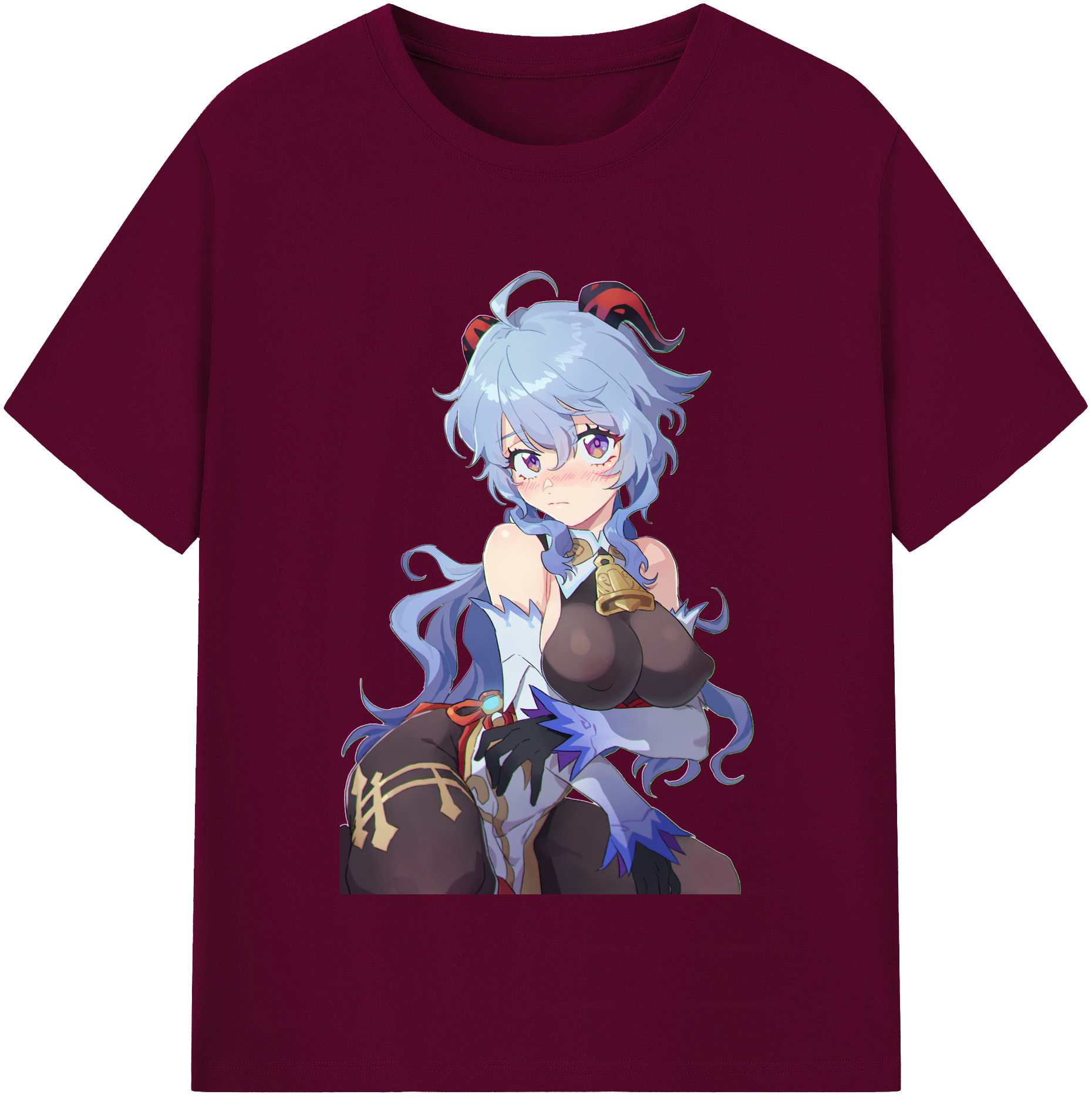 げんし神 甘雨 かんう genshin Ganyu レディースカジュアルプリントTシャツ（綿100％）